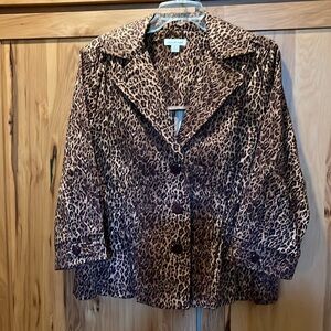 Joan Rivers animal print details on the cuff and elastic cinched waist